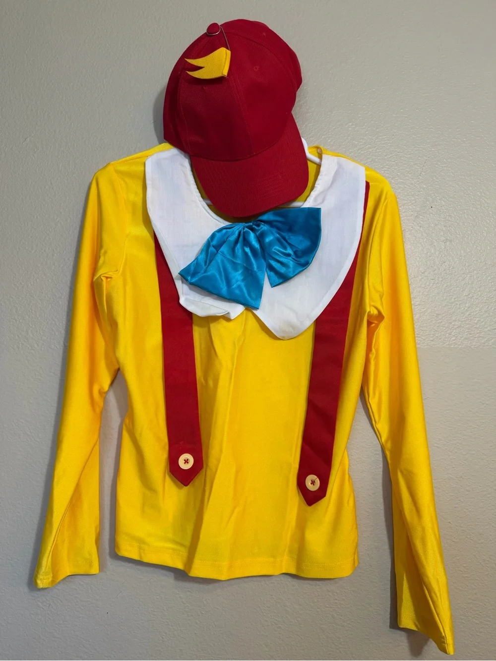 Tweedle Dee - Dum Yellow Red Character Costume Top and hat